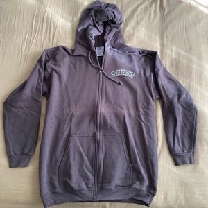 “Seabiscuit” crew hoodie. men’s L, zip up hoodie. Never worn. Gray